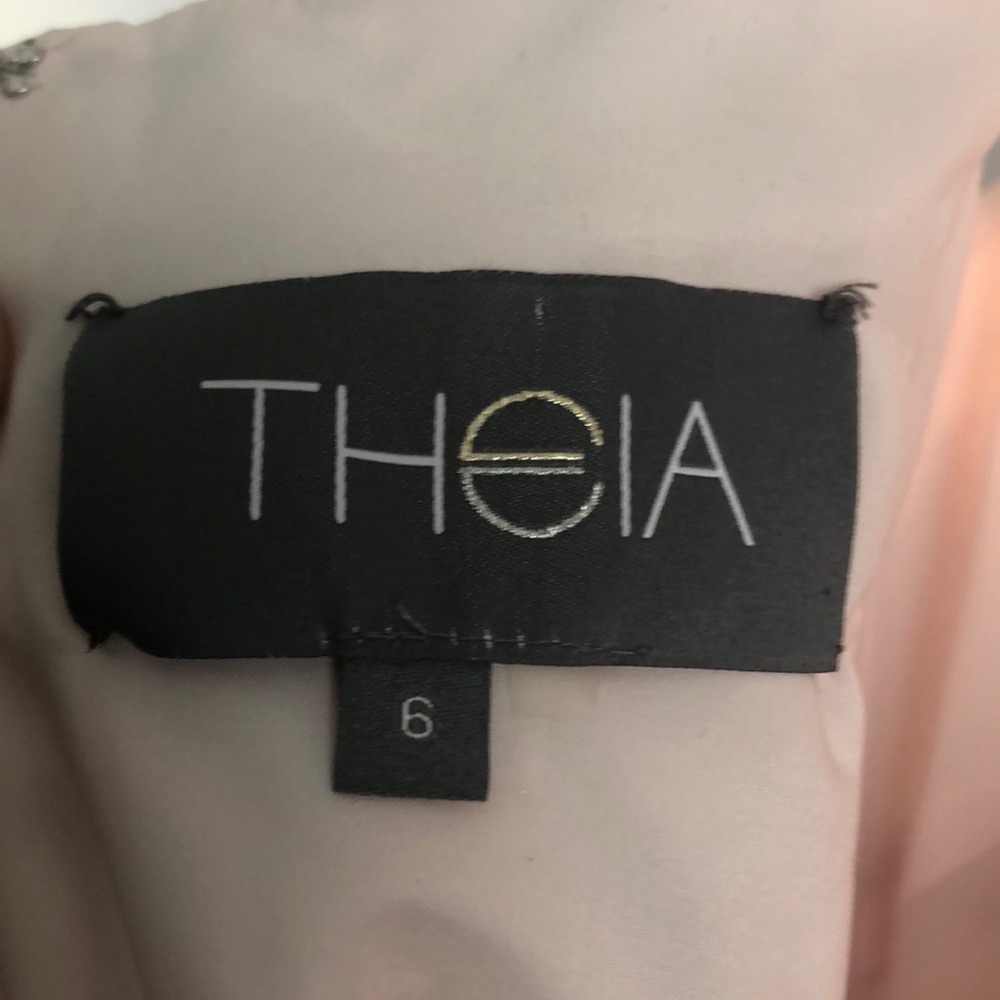 Theia Floral Jacquard dress sleeveless